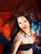 Girl with body art.
