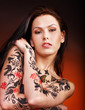 Girl with body art.