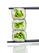 Sushi Roll (Kappa maki roll) on a white background