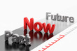 Timeline concept: 3d word Past-Now-Future