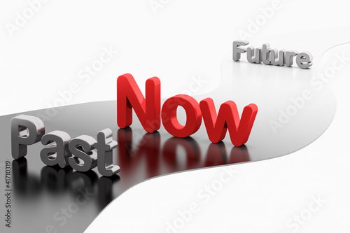 Illustration: Timeline concept: 3d word Past-Now-Future Timeline concept: 3d word Past-Now-Future