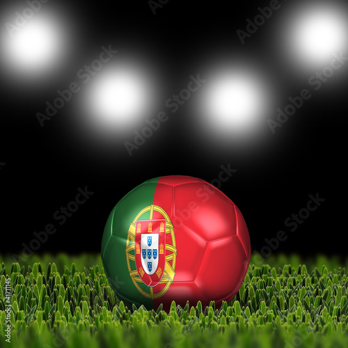 Illustration: 3D soccer balls with national flag Country Portugal 3D soccer balls with national flag Country Portugal