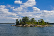 Swedish red cottage on a small island Swedish red cottage on a small island