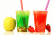Red green Bubble Tea with Fuits