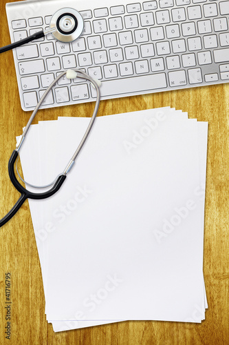Photo: stethoscope keyboard paper stethoscope keyboard paper