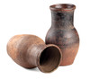 two ancient pitcher on a white background