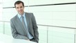 Businessman presenting new company
