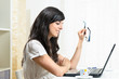 Photo: Woman and laptop Woman and laptop