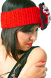 woman in the retro hat