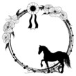 floral frame with horse floral frame with horse