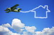 The airplane and house