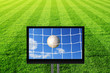 fussballfeld mit tv - tor
