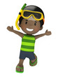 3d render of a jumping kid