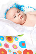 Month old baby as present in box