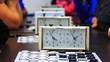 Video: Close-up of checkers game tournament with clock. Time lapse Close-up of checkers game tournament with clock. Time lapse