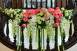 Flowers arrangement for wedding ceremony.