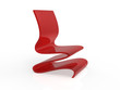 Modern Red Acrylic Curved Chair