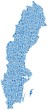 Map of sweden (Europe) in a mosaic of blue circles Map of sweden (Europe) in a mosaic of blue circles