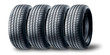 Set of Summer tire on white background