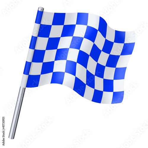 Illustration : Drapeau à damier bleu et blanc Drapeau à damier bleu et blanc