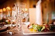 Empty glasses set in restaurant