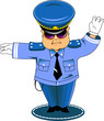 Vector: traffic cop in blue traffic cop in blue
