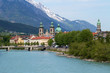 Innsbruck mit Dom und grünem Inn