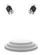 Pedestal with searchlights