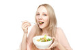 Photo: Beautiful healthy woman with salad Beautiful healthy woman with salad