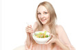 Photo: Beautiful healthy woman with salad Beautiful healthy woman with salad