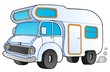 Vector: Cartoon camping van Cartoon camping van