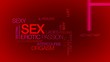 Sexy symbol red word tag cloud erotic sex background animation