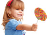 Sharing a giving away lollipop Sharing a giving away lollipop
