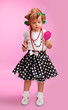 Little fashion-conscious girl, just like mother