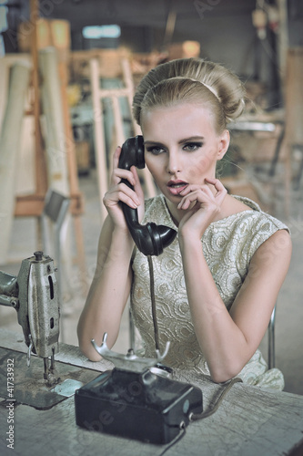 Photo: Lovely woman with a phone Lovely woman with a phone