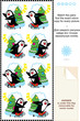 Skating penguins match mirrored images picture riddle