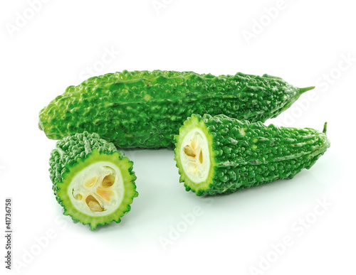 Photo: Bitter melon isolated on white background Bitter melon isolated on white background