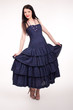 Beautiful woman with elegant summer dress.