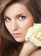 young attractive girl with perfect skin and makeup