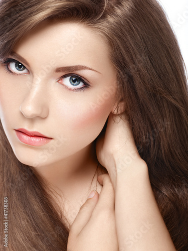 Photo: closeup portrait of attractive girl closeup portrait of attractive girl