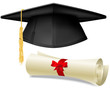 Mortarboard and diploma