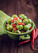 Marinated Sant Agostino Olives with Garlic and Chili Pepper