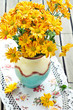 Still life with a yellow flowers chrysanthemum. Still life with a yellow flowers chrysanthemum.