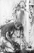 cemetery relief with angel and cross and crying woman figure wit cemetery relief with angel and cross and crying woman figure wit