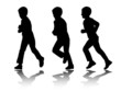 Vektor: silhouettes of boy running silhouettes of boy running