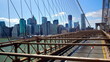 New York Manhattan skyline from the Brooklyn Bridge time lapse