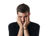 Upset worried young man
