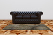 Illustration: Black leather sofa Black leather sofa