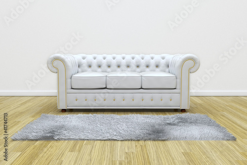 Illustration: White leather sofa White leather sofa