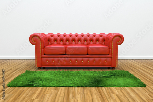 Illustration: Red leather sofa Red leather sofa
